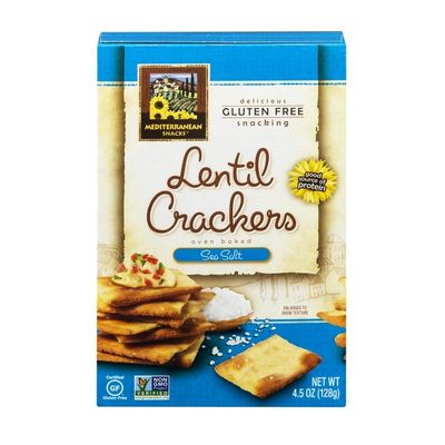 Mediterranean Snacks Gluten Free Lentil Crackers Sea Salt