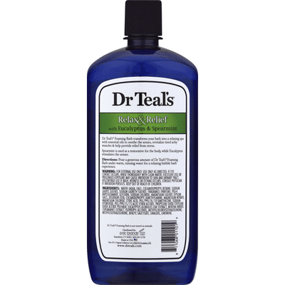 Dr. Teal's Foaming Bath with Pure Epsom Salt, Relax & Relief with Eucalyptus & Spearmint