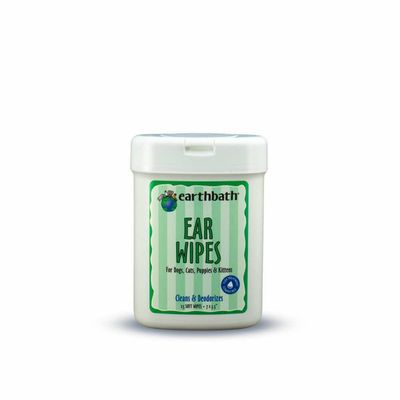earthbath Ear Wipes for Pets with Witch Hazel, 25 ct re-sealable container