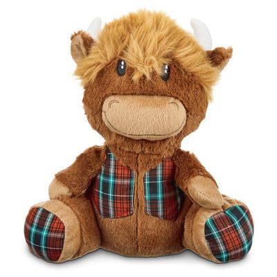 Petco Holiday Sitting Corduroy Cow Dog Toy 10" L X 9.5" W X 4" H