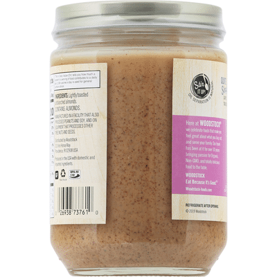 Woodstock Unsalted Non-GMO Smooth Lightly Toasted Almond Butter