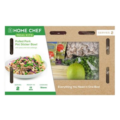 Home Chef Pulled Pork Pot Sticker Bowl With Peas And Red Cabbage