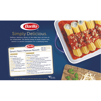 Barilla® Classic Blue Box Oven Pasta Manicotti