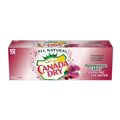 Canada Dry All Natural Sparkling Seltzer Water Pomegranate Cherry