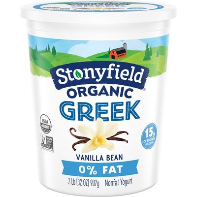 Stonyfield Organic Greek Vanilla Bean Nonfat Yogurt