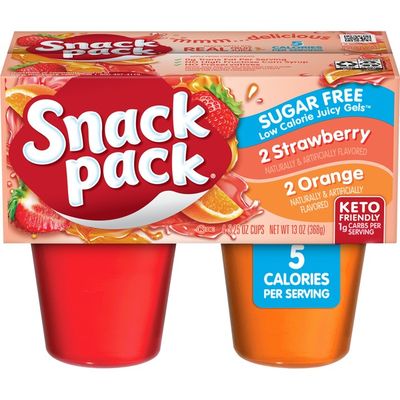 Snack Pack Sugar Free Gel Strawberry And Orange