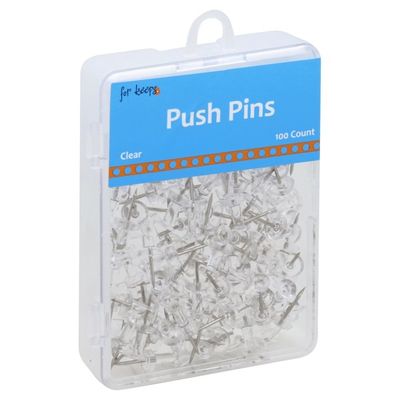 For Keeps Push Pins, Clear