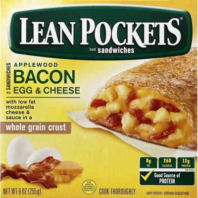 LEAN POCKETS Sandwiches, Bacon, Egg & Cheese