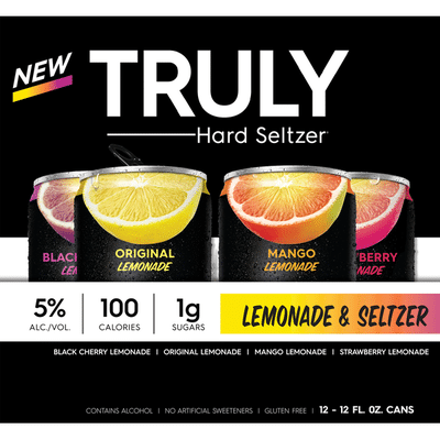 TRULY Hard Seltzer Lemonade Variety Pack, Spiked & Sparkling Water