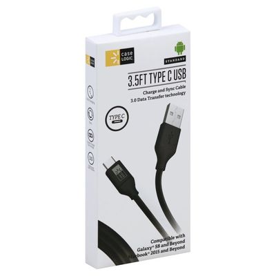 Case Logic Type C USB, Standard, 3.5 Feet