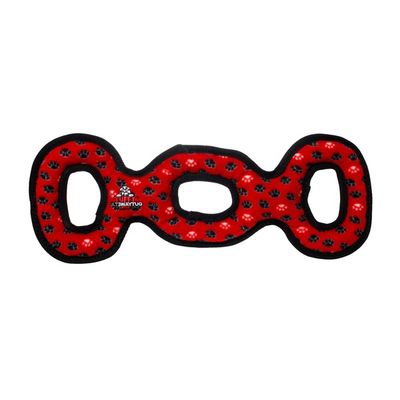 Vip Products Tuffy's Red Paw Print Ultimate 3 Way Tug Dog Toy
