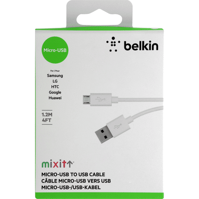 Belkin Micro-USB Cable, White, 4 Feet