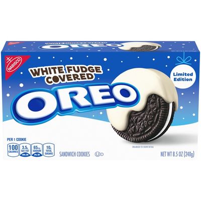 Oreo White Fudge Covered Sandwich Cookies, Holiday Edition