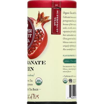The Republic of Tea Green Tea, Pomegranate Green, Bags
