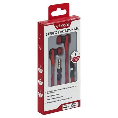Vibrant Stereo Earbuds + Mic