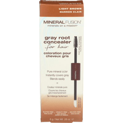 Mineral Fusion Gray Root Concealer, for Hair, Light Brown