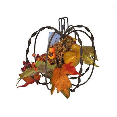 IJK Metal Pumpkin With Berries