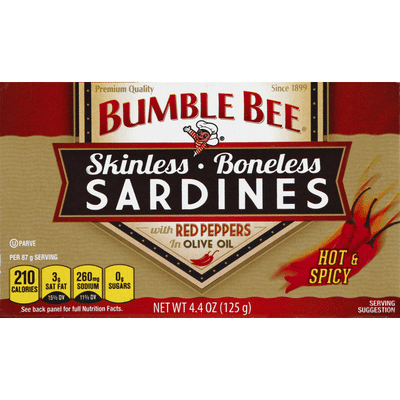 Bumble Bee Sardines, Hot & Spicy, Skinless, Boneless