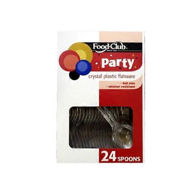 Food Club Crystal Spoons Party Plastic Flatware