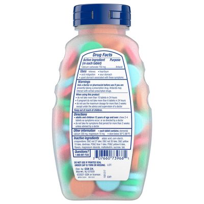 Tums Antacid Chewable Extra Strength Tablets, Antacid Chewable Extra Strength Tablets