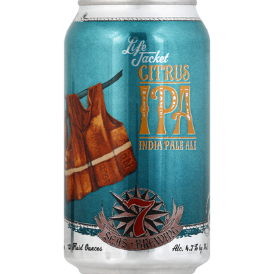 7 Seas Brewing Beer, India Pale Ale, Citrus IPA, Life Jacket