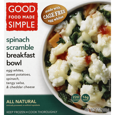 Good Food Made Simple Breakfast Bowl Spinach Scramble 7 Oz Delivery Or Pickup Near Me Instacart