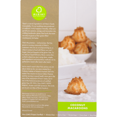 Aleia's Coconut Macaroons, Gluten Free, Box