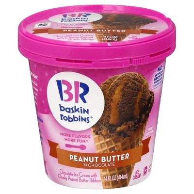 Baskin Robbins Ice Cream Peanut Butter N Chocolate 14 Oz Instacart