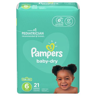 Pampers Baby Dry Diapers, Size 6 (35+ lb)