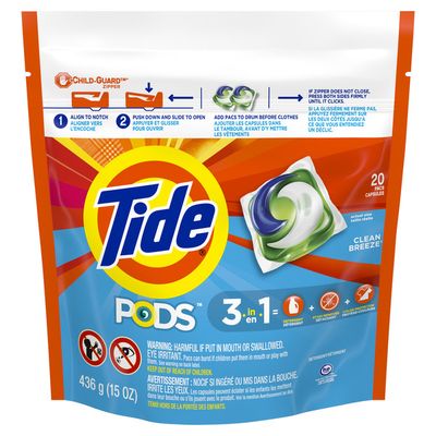 Tide PODS Liquid Laundry Detergent Pacs, Clean Breeze
