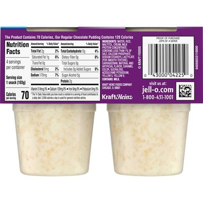 Jell-O Creme Brulee Sugar Free Ready-to-Eat Rice Pudding Snacks