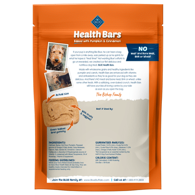Blue Buffalo Health Bars Natural Crunchy Dog Treats Biscuits, Pumpkin & Cinnamon