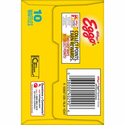 Eggo Frozen Waffles, Frozen Breakfast, Toaster Waffles, Buttermilk