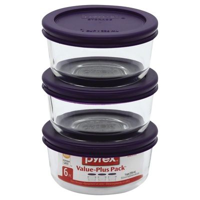 Pyrex Glass Storage, 1 Cup, 6 Piece Value-Plus Pack