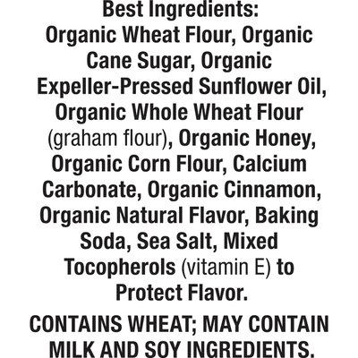 Annie's Organic Cinnamon Whole Grain Bunny Graham Snacks