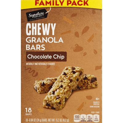 Signature Kitchens Granola Bars, Chocolate Chip, Chewy, Family Pack