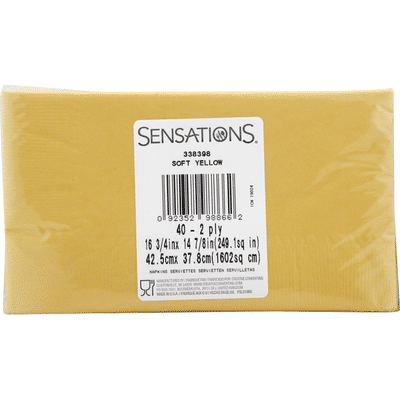 Sensations Napkins, Soft Yellow, 2 Ply