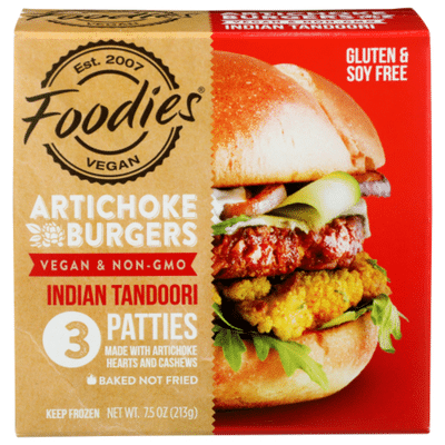 Foodies Artichoke Burgers, Indian Tandoori