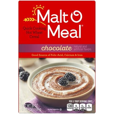 Malt-O-Meal Chocolate Hot Wheat Cereal - Instant Breakfast Porridge With Folic Acid & Iron, 28oz Box