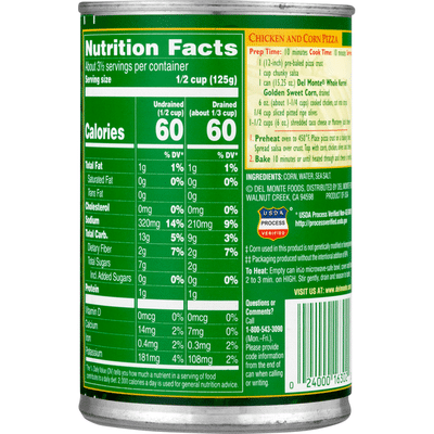 Del Monte Corn, Golden Sweet, Whole Kernel