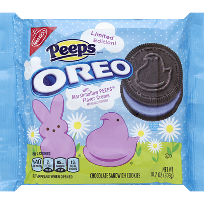 Oreo Sandwich Cookies, Chocolate, with Marshmallow Peeps Flavor Creme