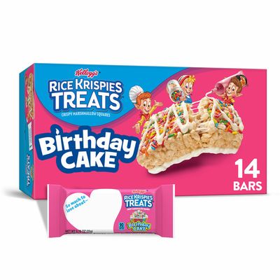Kellogg's Rice Krispies Treats Marshmallow Snack Bars, Kids Snacks, Birthday Cake