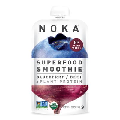 Noka Organic Superfood Fruit Smoothie Pouch, Blueberry Beet