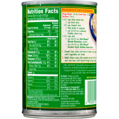 Del Monte New Potatoes, Diced