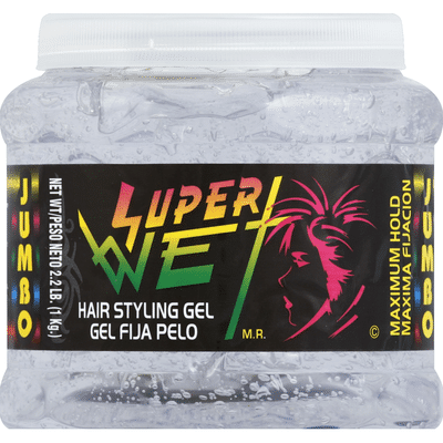 Super Wet Hair Styling Gel, Maximum Hold, Transparent, Jumbo