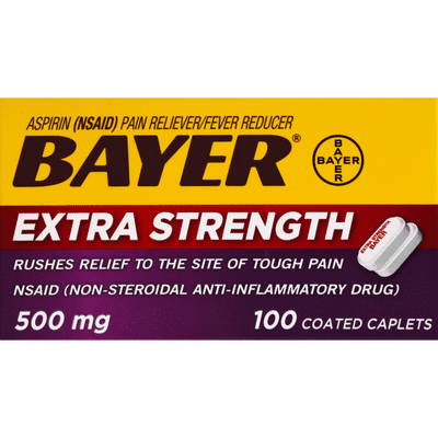 Bayer Aspirin, Extra Strength, 500 mg, Coated Caplets