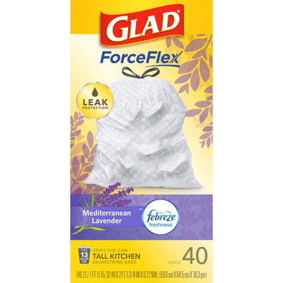 Glad Tall Kitchen Drawstring Bags Lavender
