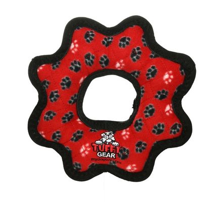 Vip Products Tuffy's Red Paw Print Ultimate Gear Ring Tug Dog Toy