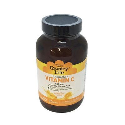 Country Life Chewable Vitamin C Juicy Orange Flavor Wafer