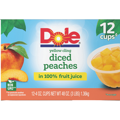 Dole Peaches in 100% Fruit Juice, Diced, Yellow Cling